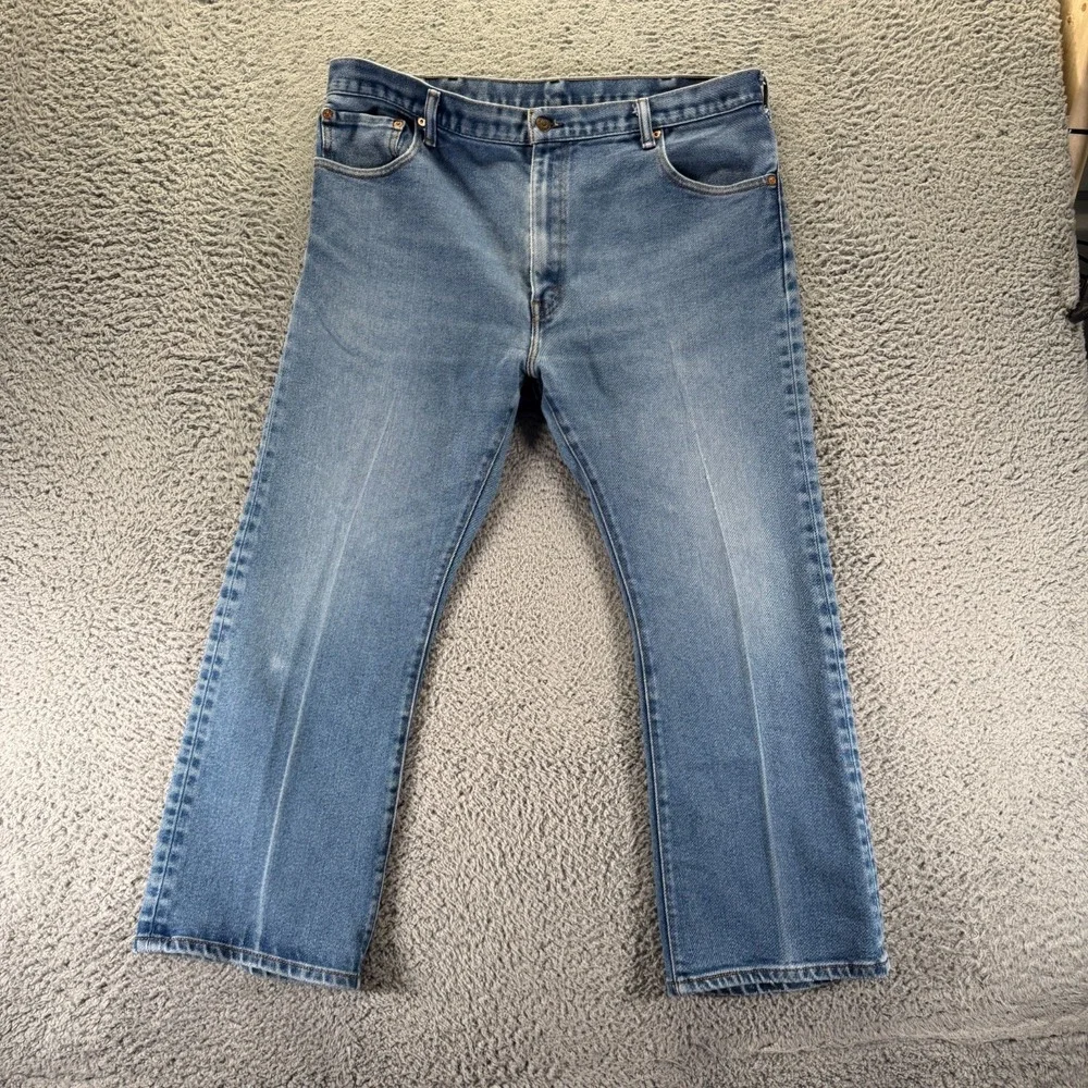 Levi's 517 Jeans Mens 40x29 Blue Cotton Denim Bootcut Leg Workwear Faded Travel